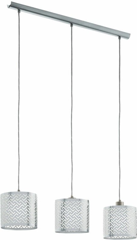 Hängeleuchte Hängelampe Pendelleuchte Esszimmerlampe Esstischleuchte, 3 Flammig, Metall silber Nickel matt Chrom, E27 Fa...