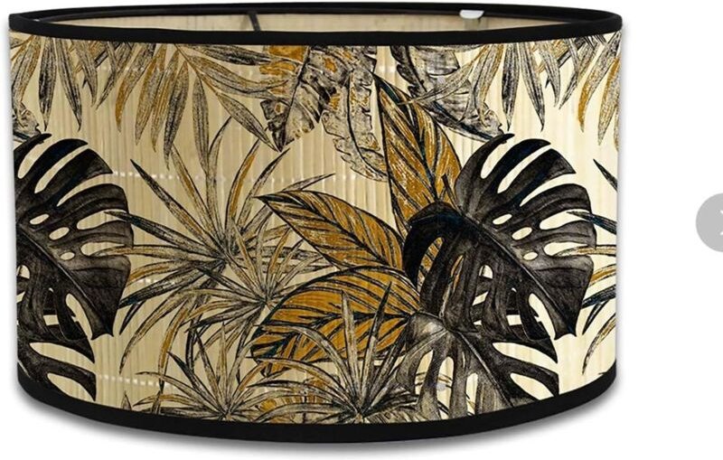 CCYKXA Retro-Lampenschirm aus Bambus, runder, trommelförmiger Lampenschirm für Tische oder Kronleuchter, geeignet für ei...