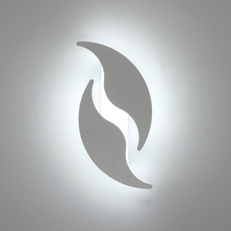 GOECO Minimalistische LED-Acryl-Wandleuchte, Weiß, 32 x 14,5 x 4 cm, 18 W, Kaltweiß 6500 K, für den Innenbereich (Flur, ...