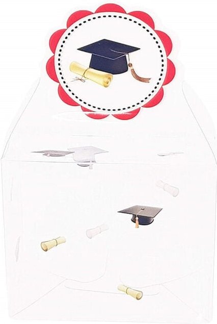 Trade Shop Traesio - Trade Shop - Set mit 12 Partygeschenkboxen, transparentem Abschlusshut in PVC-Konfettihalter für Ab...