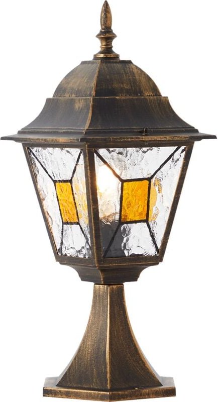 Brilliant Janel Sockelleuchte Außen 44cm – Außenlampe Schwarz Gold IP44 für Garten & Terrasse – E27 Fassung – Extern Dim...