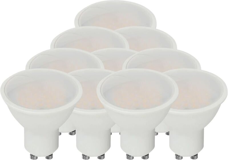 V-TAC LED-Strahler - 100lm/w - GU10 - Linse 100° - IP20 - Weiß - 10W - 1000 Lumen - 3000K - 10er-Pack
