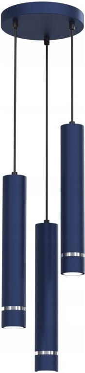 Marineblaue Rohr-Hängelampe Mit Kreisförmigen Aufhängungen 3 X Gu10