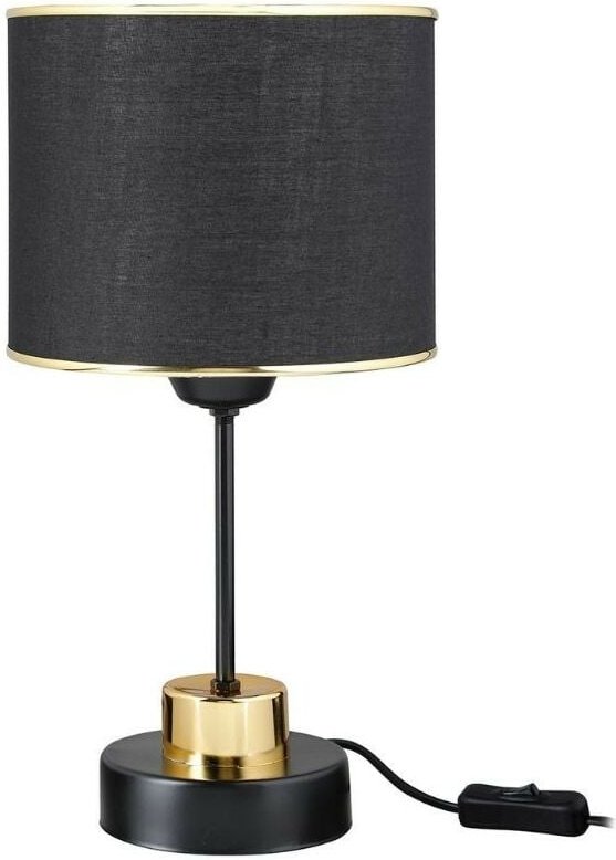 Tischlampe aus Metall und Lampenschirm aus schwarzem Stoff Arden ASZ1633