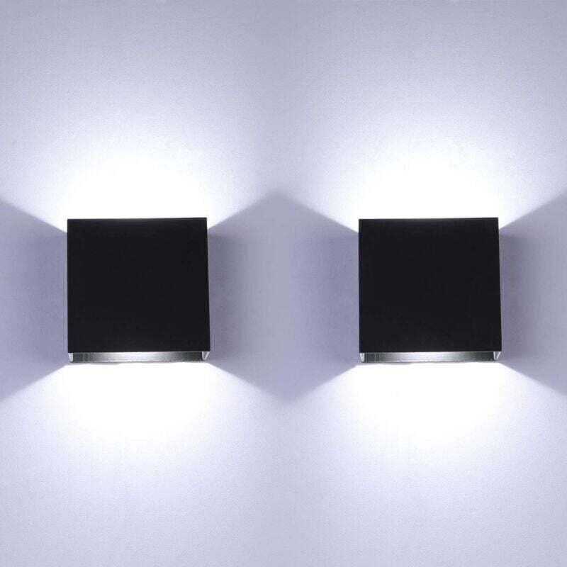 LED-Wandleuchte für den Innenbereich, Up-Down-Wandleuchte, schwarze Wandlampe, moderne 6-W-Aluminium-Beleuchtungskörper ...