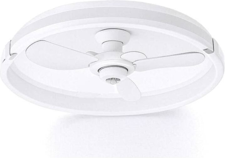 Deckenventilator mit Licht und Fernbedienung, 50 cm, moderne Unterputz-LED-Beleuchtung, dimmbar 3000–6000 k, 6 Windgesch...