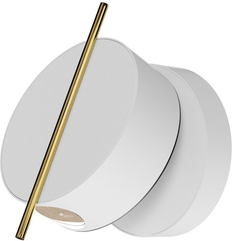 Maytoni Nuance Moderne integrierte LED-Wandleuchte Weiß und Messing 3000K 200lm