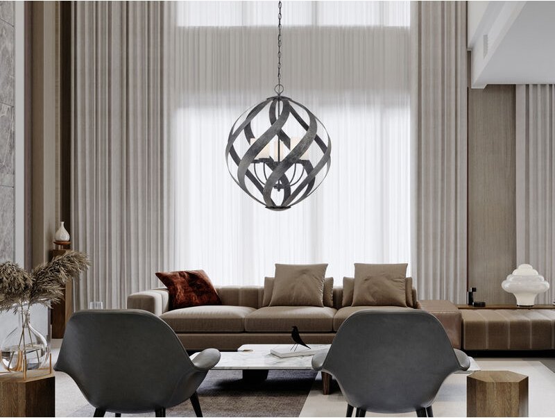 Meinewunschleuchte - Außergewöhnliche Pendelleuchte für Innen & Außen, 5-flammig Ø66,4cm