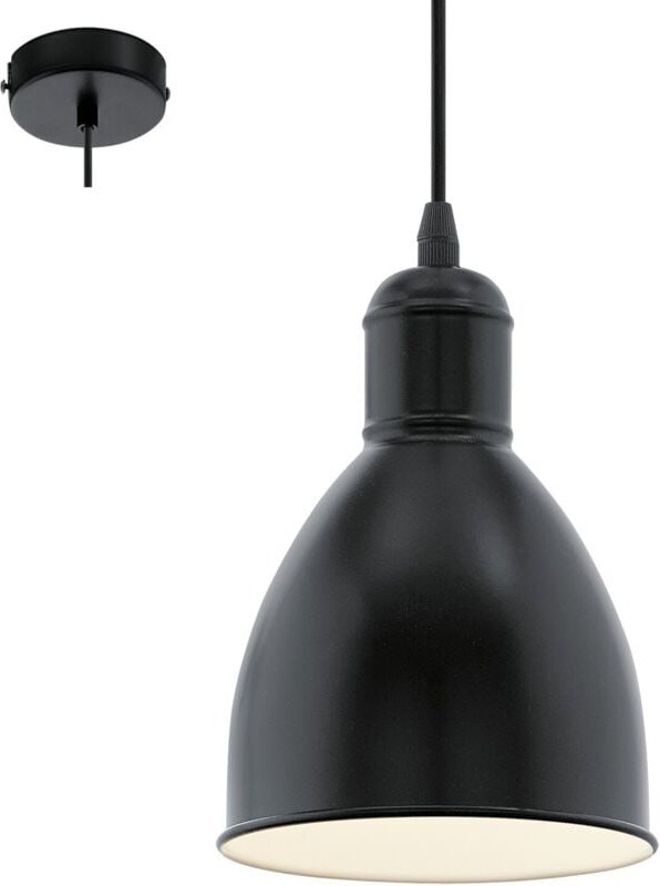Eglo - Pendelleuchte Priddy schwarz ø 15,5 cm E27 Pendelleuchte
