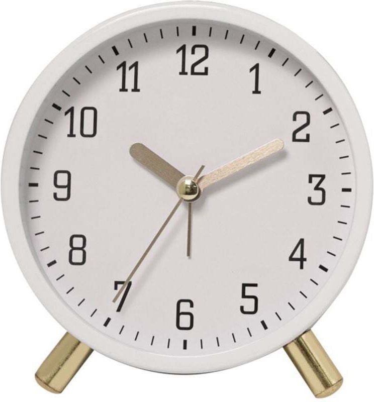 Thumbnail - Beleuchteter analoger Wecker, 11,4 cm (4,5 Zoll), geräuschlos, ohne Ticken, mit arabischen Ziffern (weiß) XXW