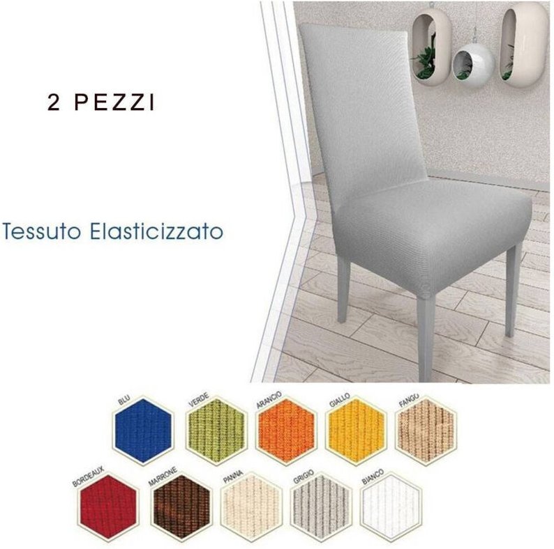 Trade Shop Traesio - Trade Shop - 2 pz coprisedia in alle elasticed copries schienale vari colours lavabile -