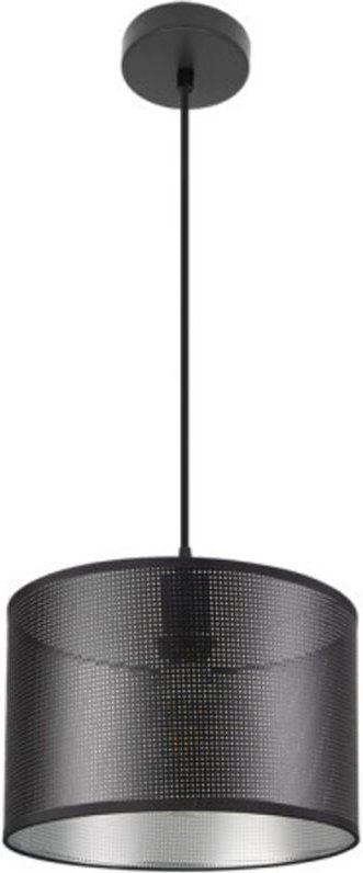 Fabrilamp - Anastasia Anhänger 1xe27 Schwarz/Schwarz-Silber Regx30x30 Cm