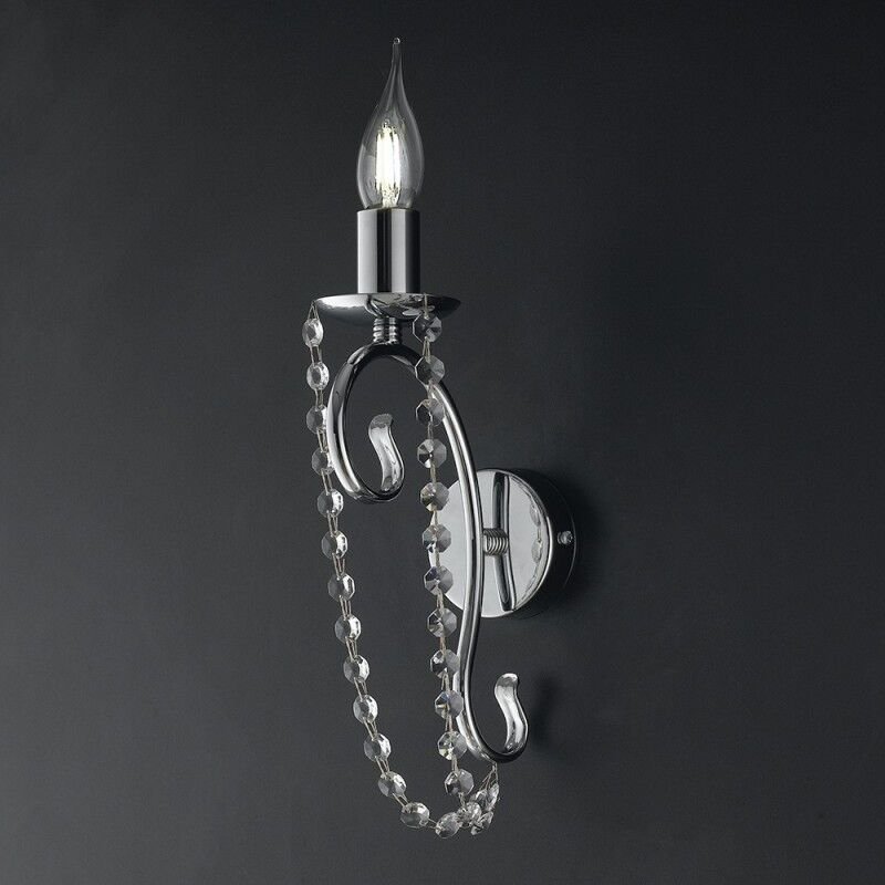 Bonetti Illumina - Applikation aus verchromtem Eisen One light mit Strasssteinen 16x h32 cm