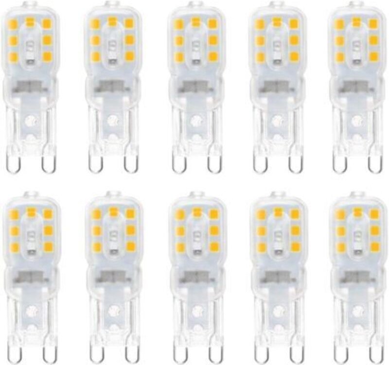 10 Stück G9 LED-Lampen 3 W, entspricht 33 W Halogenlampen, 6000 K kaltweißes Licht, nicht dimmbar, 360° Abstrahlwinkel