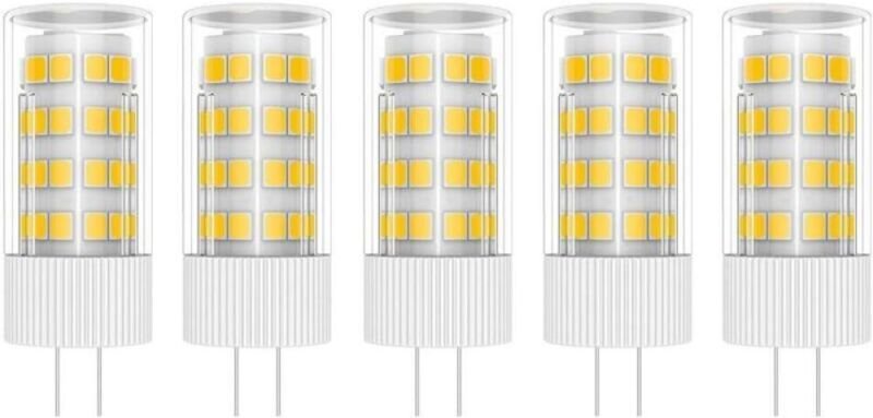 5x G4 LED-Lampe 5W Glühbirne 51 SMD 2835LEDs Warmweiß 3000K LED-Lampe 500LM Entspricht 50W Halogenlampe AC/DC220V [Energ...
