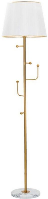 Stehlampe Tano, Bodenlicht, Lampe, Stehleuchte, 41x41 h173 cm, Weiß und Gold - Dmora