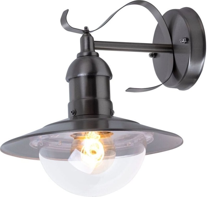 Außenlampe Edelstahl Wand Außen E27 Terrassenlampe Außen Wandleuchte silber, Kunststoff, 1x E27 Fassung, B x H x T 24 x ...