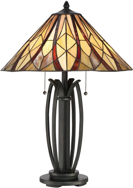 Elstead Victory Tiffany Tischlampe, Valiant Bronze, E27