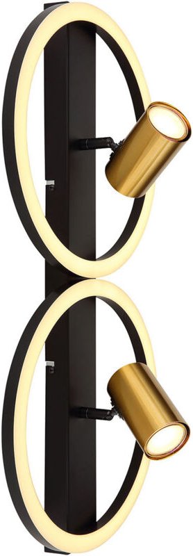 Wandleuchte Wohnzimmerleuchte LED Wandlampe Metall Messing L 60 cm 2 Flammig