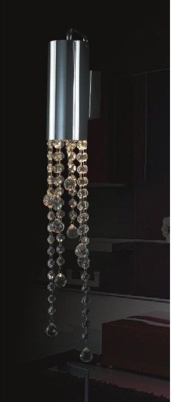 Italux - Larix - Klassische Wandleuchte Chrom 1 Leuchte mit Kristallschirm, GU10