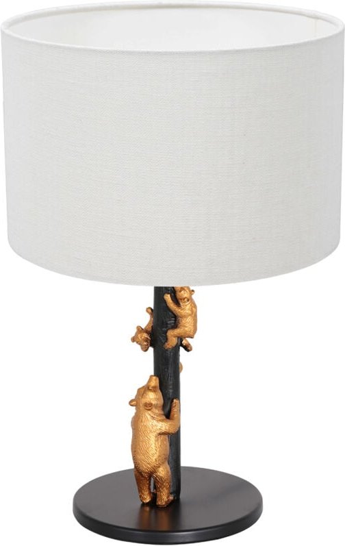 Anne Lighting - tischlampe - Animaux - schwarz - leinen metall -