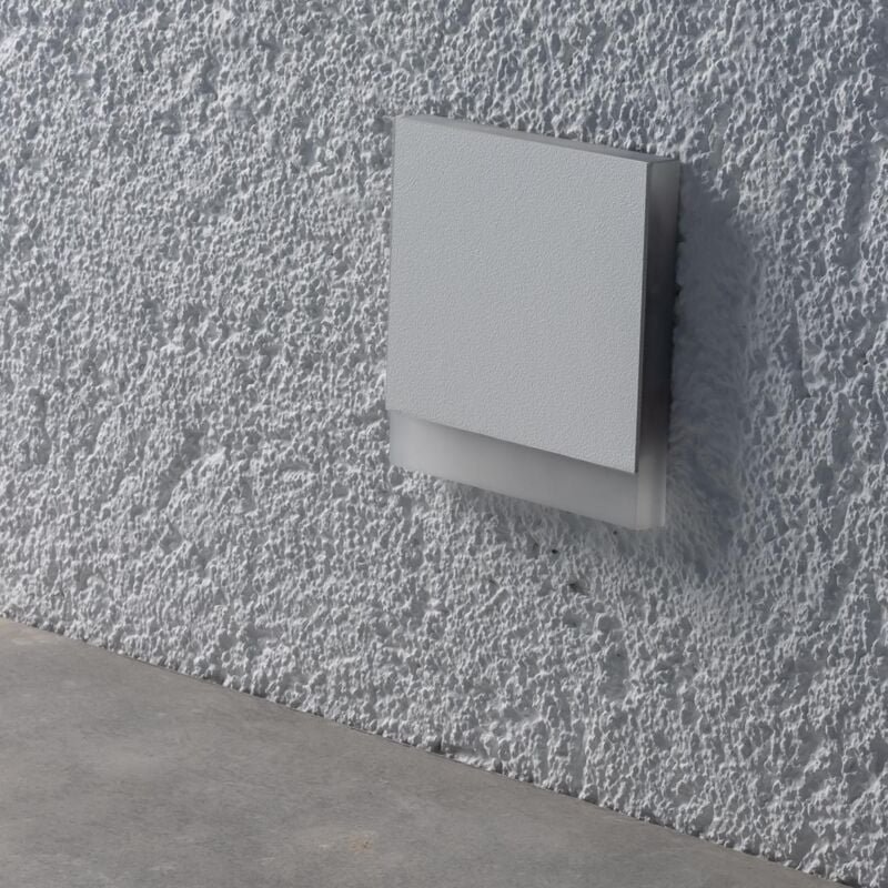 LED Treppenleuchte IP44 eckig weiß - Lichtfarbe: Warmweiß 1,5W - Lichtaustritt: Orbis