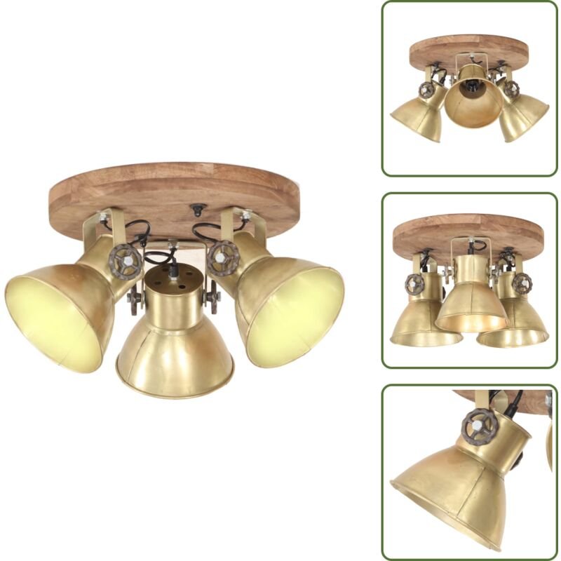 The Living Store Deckenlampe Industriestil 25 W Messing 42x27 cm E27 - Messinglampe