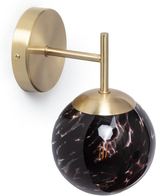 Wandleuchte Metall und braunes Glas Pardo Gold