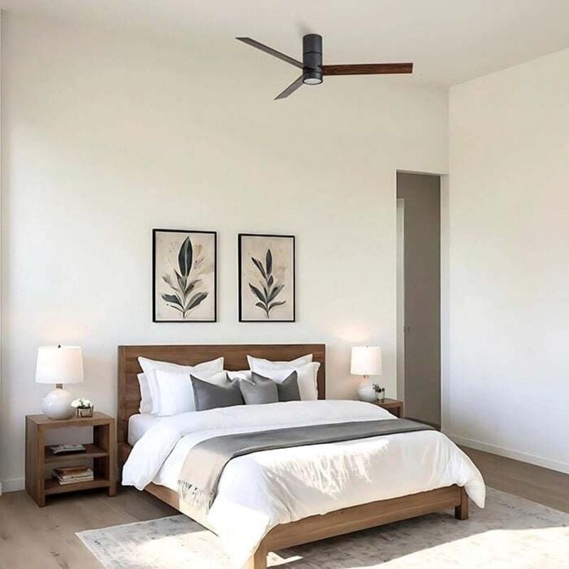 Ventyly - hybrid Deckenventilator mit Licht schwarz/Esche