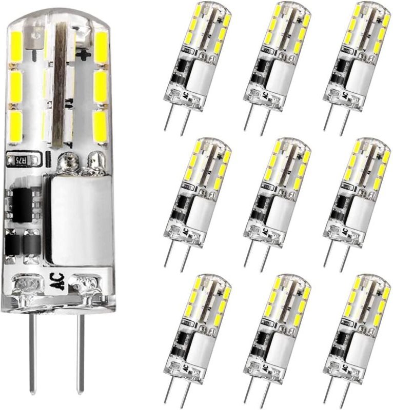 Memkey - G4 LED-Glühbirne, 12 v, 2 w, entspricht 20 w Halogenlampe, Kaltweiß 6000 k, 180 lm, flimmerfrei, energiesparend...