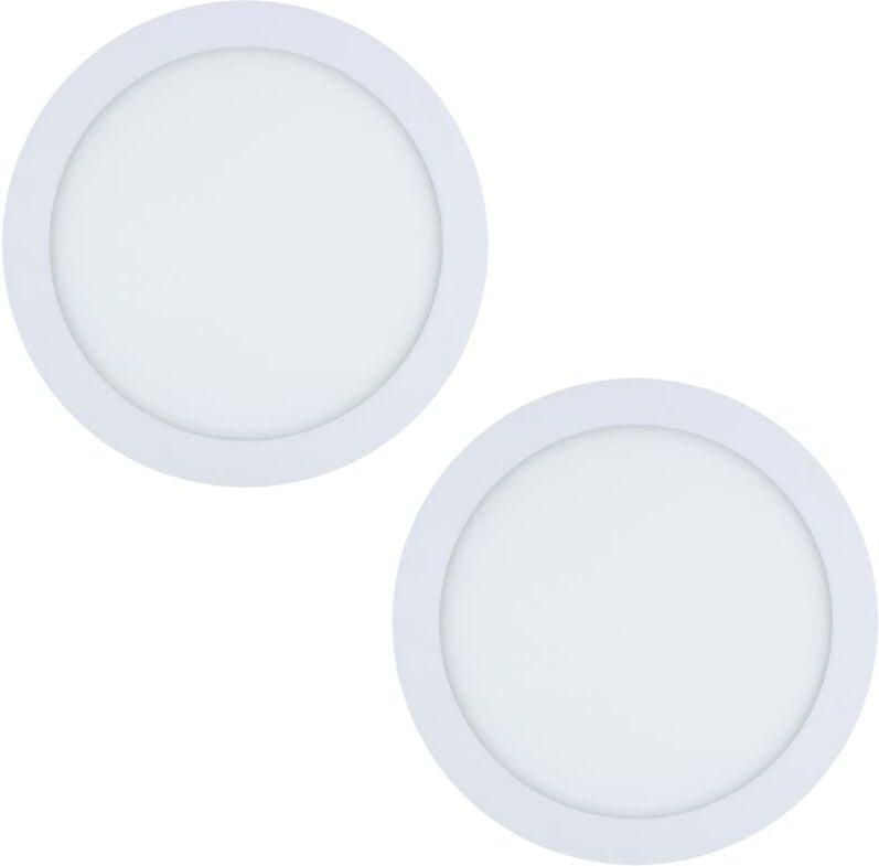Easy Circular - 2 Downlights con led integrado 4000K para iluminar hacia abajo on/off ø30cm Color Blanco