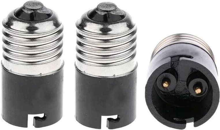 BR-Vie E27 bis B22 & Konverter, E27 Edison auf B22 Bajonettbirnensockel Konverter (3er Pack)
