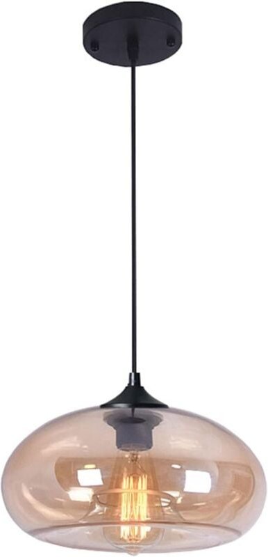 Ineasicer Vintage Industrielle runde Pendelleuchte aus farbigem Glas, Retro Loft Bar E27 Deckenhängelampe, Kronleuchter ...