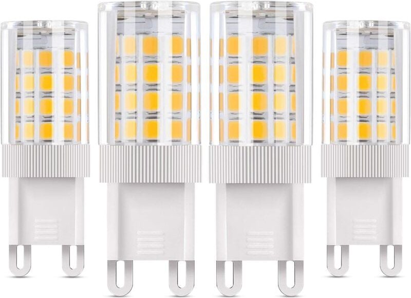 G9-LED-Lampe, 5 W, entspricht 50 W Halogenlampen, 4 Stück warmweiße 3000 K-LED-Lampen, 360° Abstrahlwinkel, AC85–220 V, ...