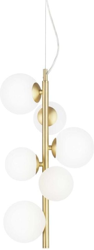 Ideal Lux PERLAGE 6 Light Globe Pendel-Deckenleuchte Messing