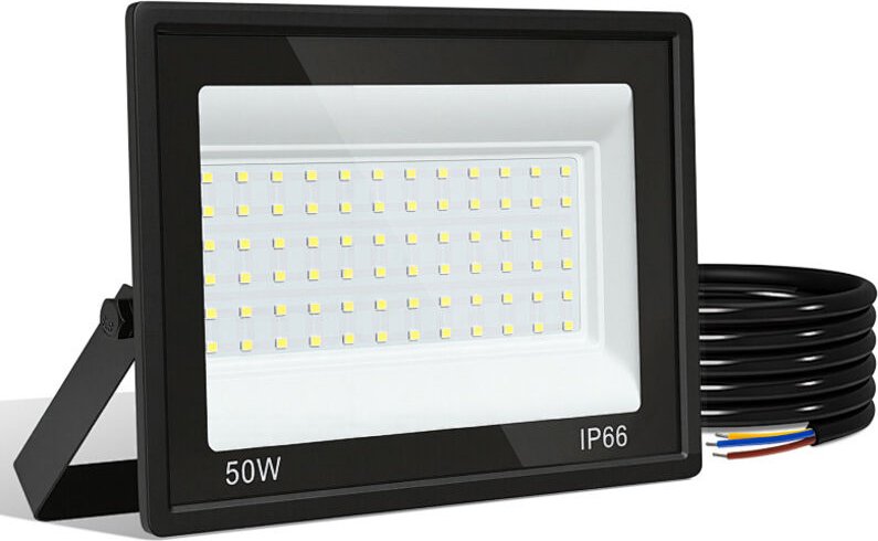TolleTour LED-Fluter, LED-Strahler, IP66 Außenstrahler, 120° Abstrahlwinkel, 50W 5 Stück, Arbeitsleuchte Warmweiß 3000K