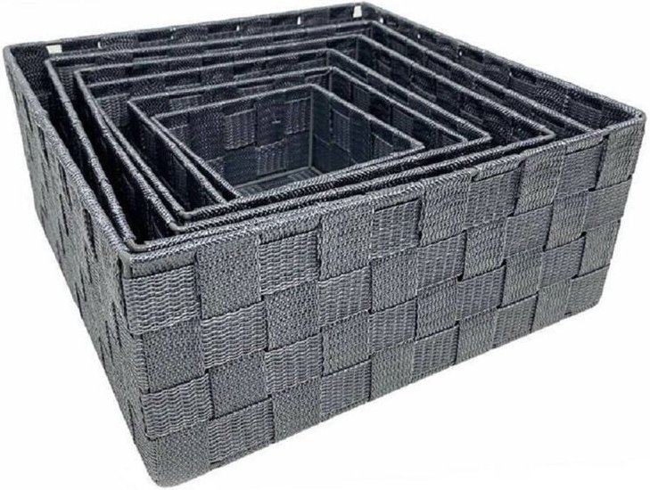 Trade Shop Traesio - Trade Shop - 6 stücke stoffboxen behälter organizer badezimmer schrank schubladen grau 79151 -