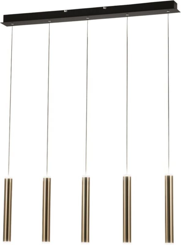 Fabas Luce Prado 5-flammige Pendelleuchte - 33W dimmbare led - lineares Messingdesign