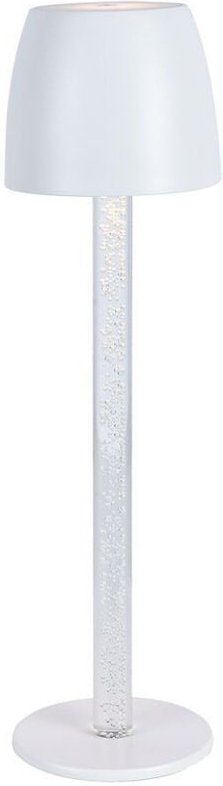 V-TAC 3W LED-Tischlampe, Weiß und Transparent, wiederaufladbar, Touch-dimmbar, Warmweiß