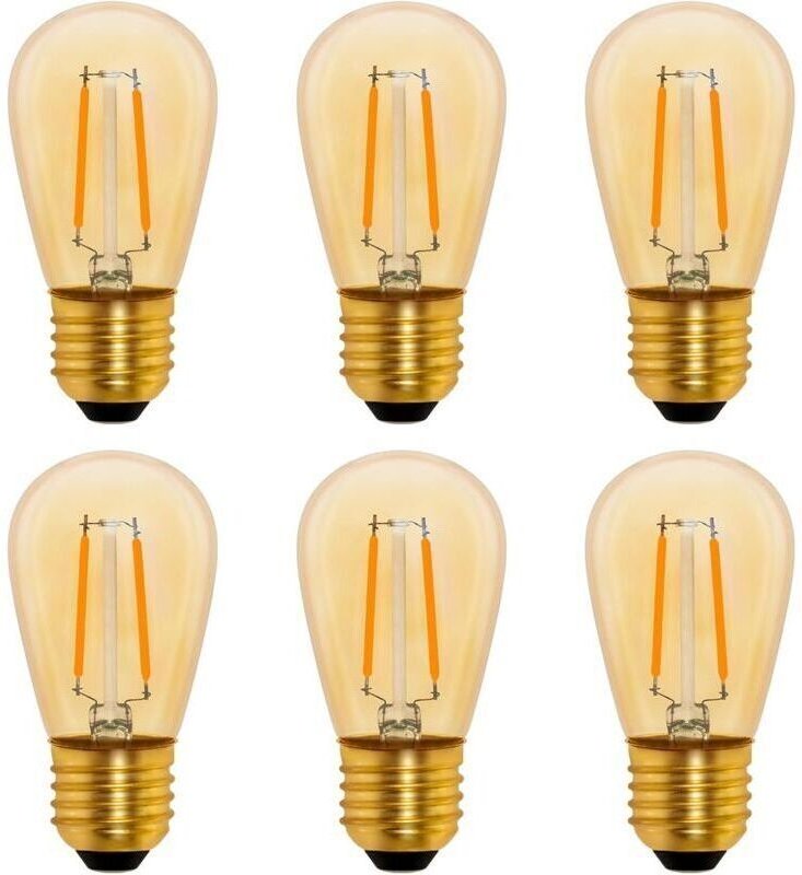 S14 Vintage E27 Glühlampe mit Glühfaden, 1 W, bernsteinfarben, Edison-Ersatz für 10-W-Glühlampen, nicht dimmbar, warmwei...