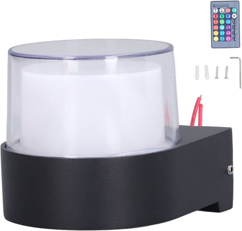 Wasserdichte LED-Wandleuchte, 5W runde Außenwandleuchte mit Fernbedienung fürs Schlafzimmer