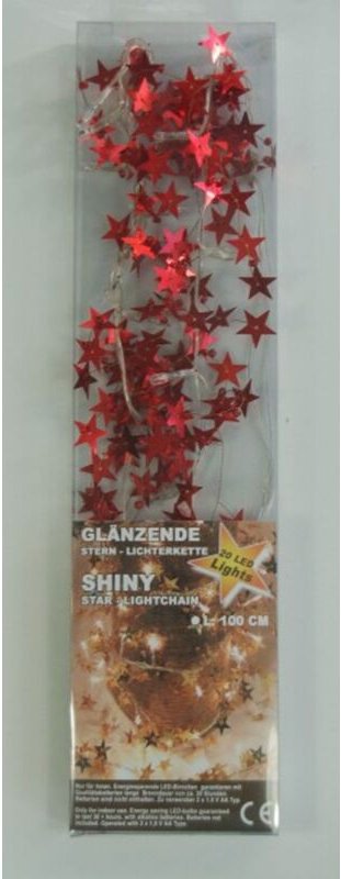 Buri - led Lichterkette Dekolicht Girlande Stern Schneeflocke weiß rot silber gold neu - Stern, rot