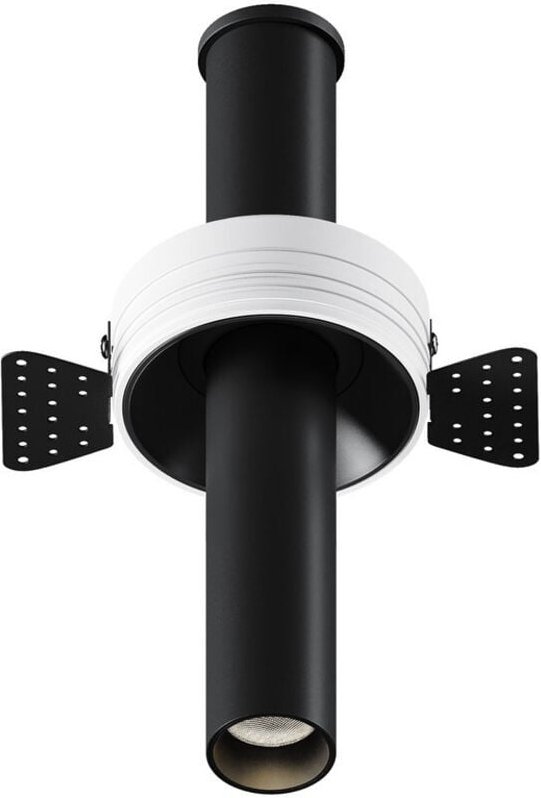 Maytoni Focus T 20 cm randloser Einbaustrahler, Schwarz, 3000 K, 460 lm