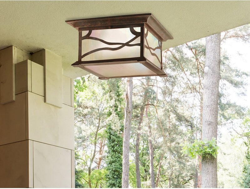 Elstead - Ausgefallene Außendeckenleuchte morris im antiken Design, Ø30cm