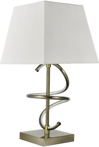 Fabrilamp - New york tischlampe 8w 4000k+1xe27 leder lampenschirm white gebrochen 600lm 44x23x23 cm