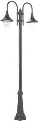 Argonauta - Lampenmast 2 Lichter Struktur aus schwarzem Aluminiumdruckguss und h.230 cm