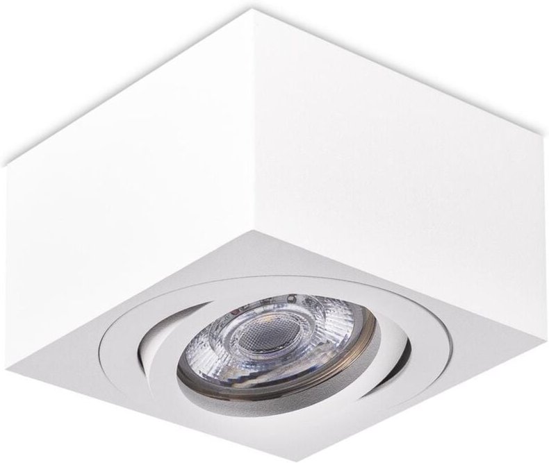 Flacher Aufbaustrahler weiß eckig für LED-Modul schwenkbar Deckenleuchte