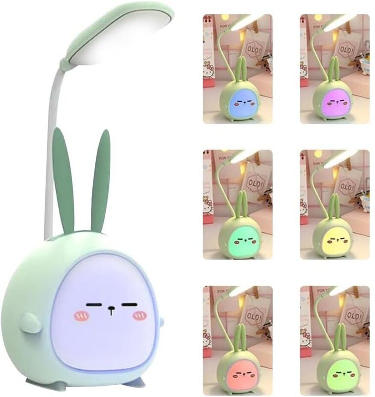 Faltbare, kabellose Schreibtischlampe für Kinder, 3 Leuchtmodi, USB-aufladbare LED, niedliches Cartoon-Design, Geschenk ...
