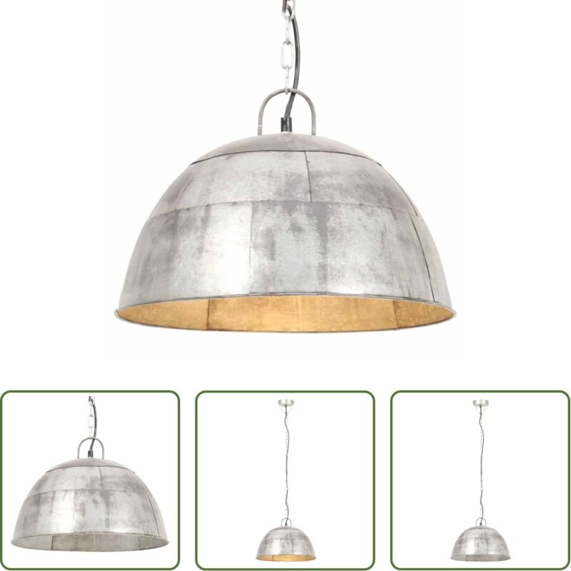 Vintage Lampe - Hängelampe Vintage Industriestil 25 W Silbern Rund 41 cm E27