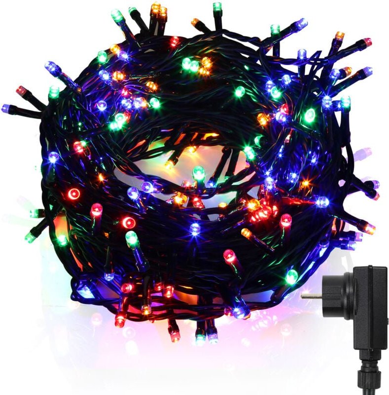 SWANEW 10M 100 LED Lichterkette für Weihnachtsbaum, bunte dunkelgrün Kupferdraht mit 8 Programmen LEDs für innen und auß...